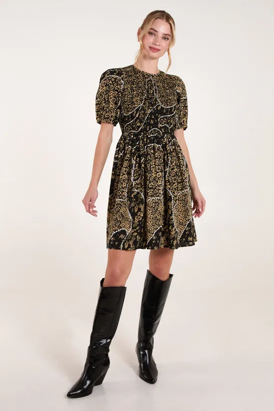 Shirred Front Mini Dress