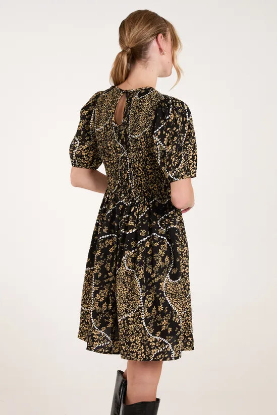 Shirred Front Mini Dress